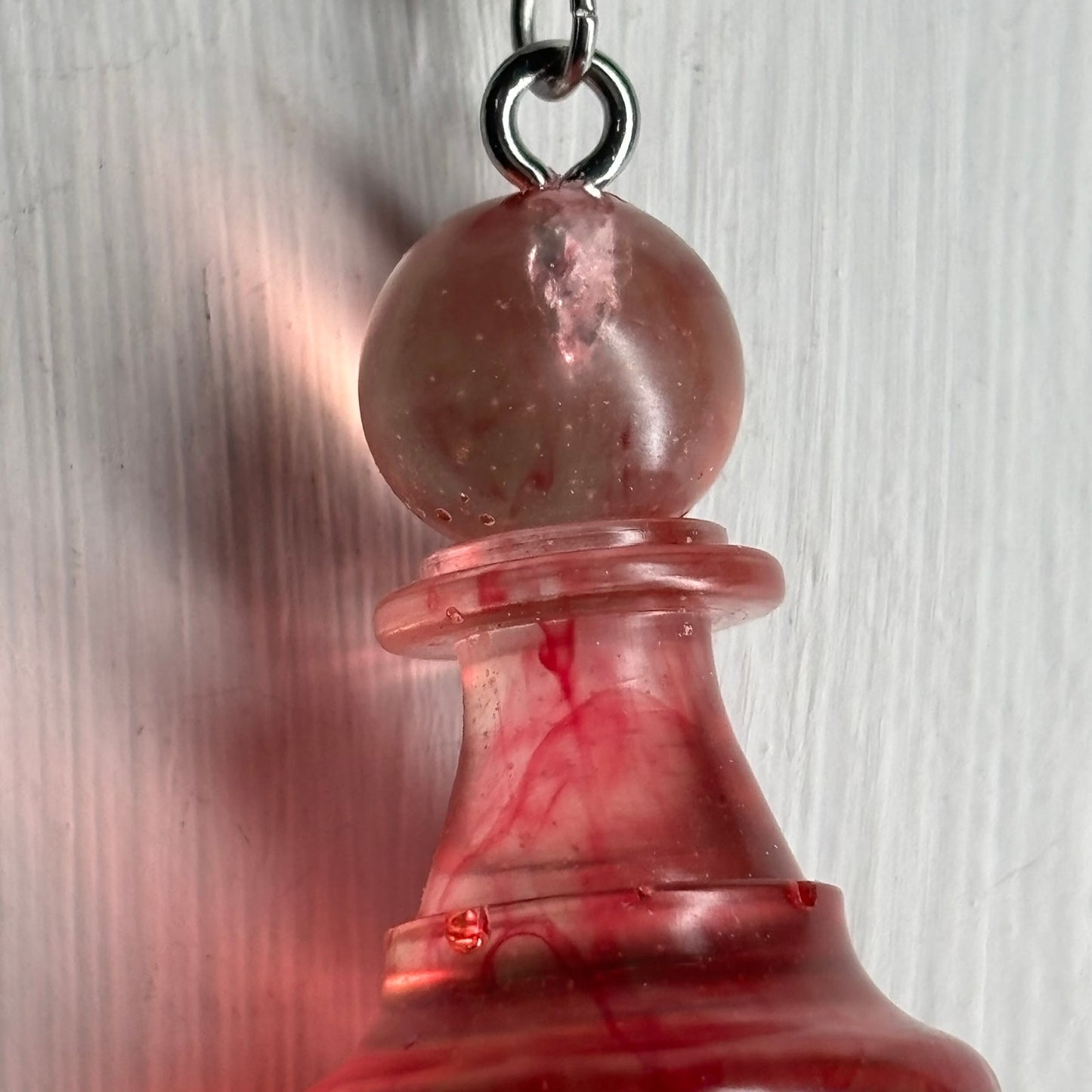 Red Swivel Pawn - Handmade Resin Chess Necklace