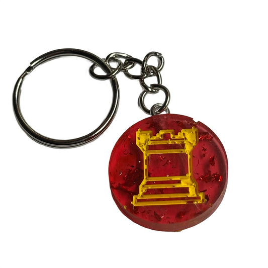 USC Colored Rook - Handmade Resin Keychain - Flat Edition