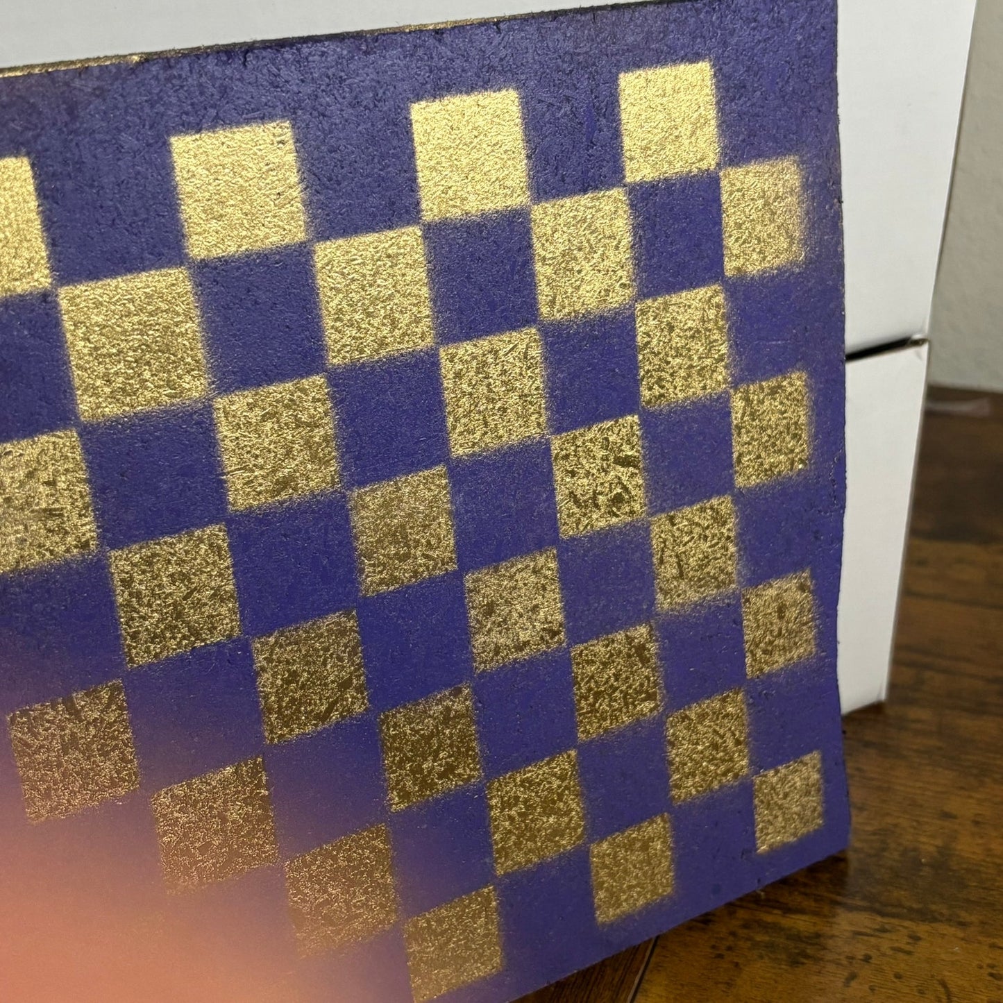 Purple Golden Hue - Painted Double Sided Chess Board