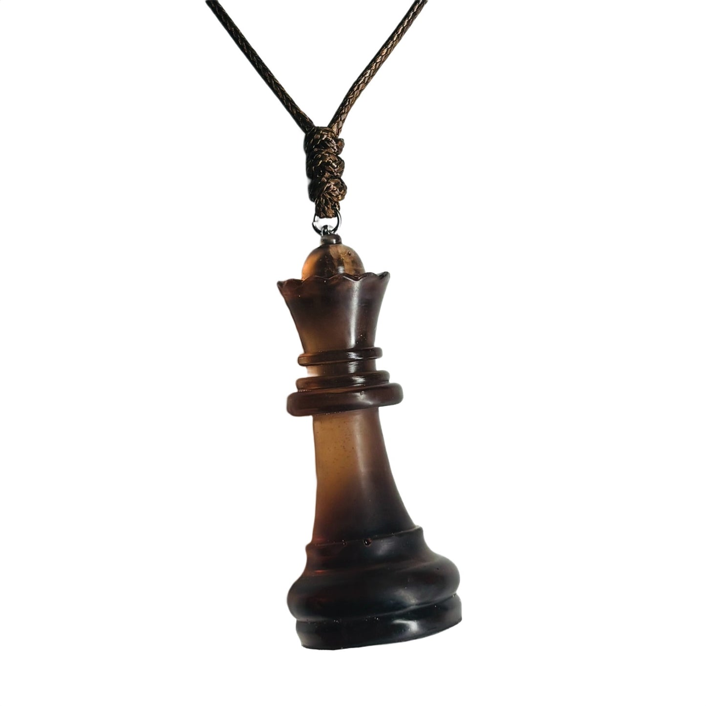 Vintage Brown Queen - Handmade Resin Chess Necklace