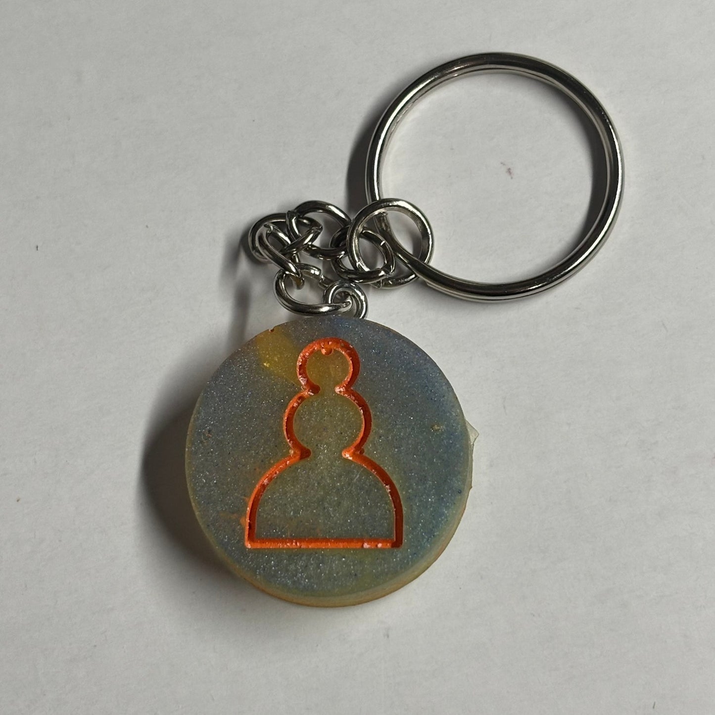 Bluish Orange Pawn - Handmade Resin Keychain