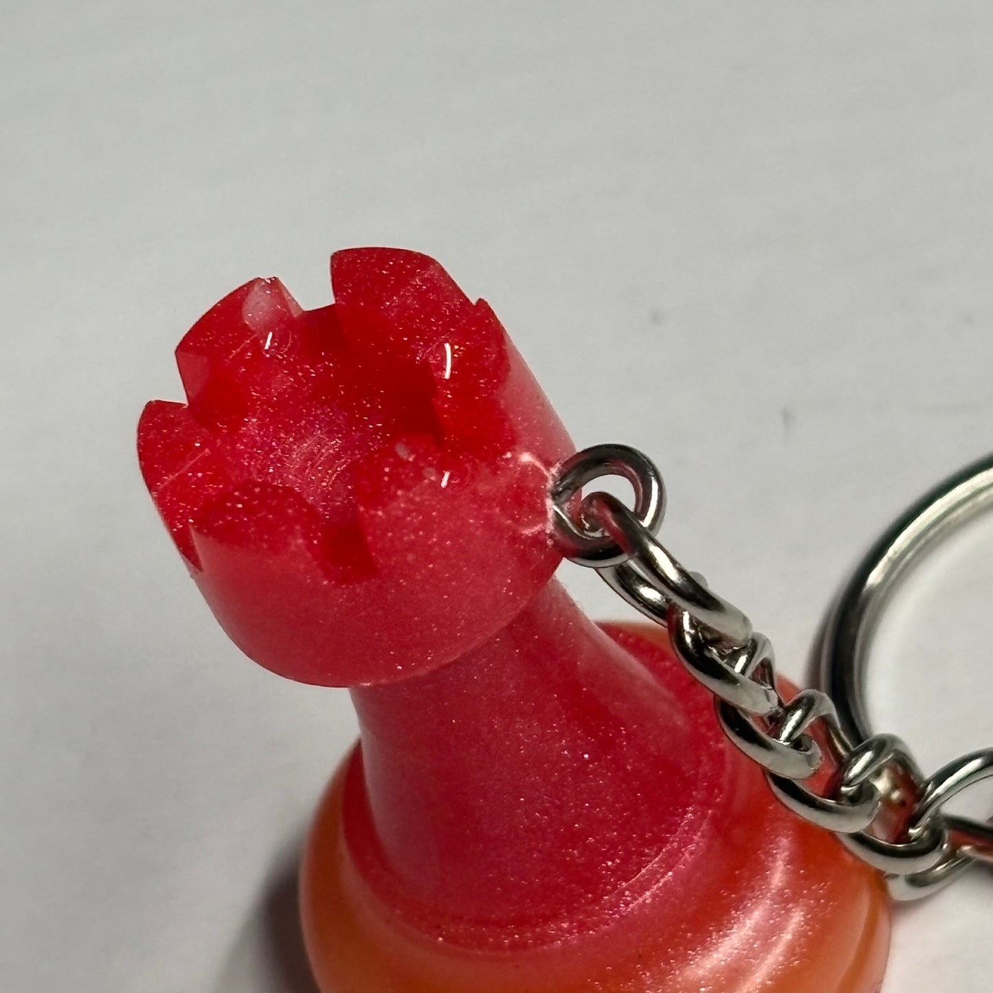 Red Orange Rook - Handmade Resin Keychain