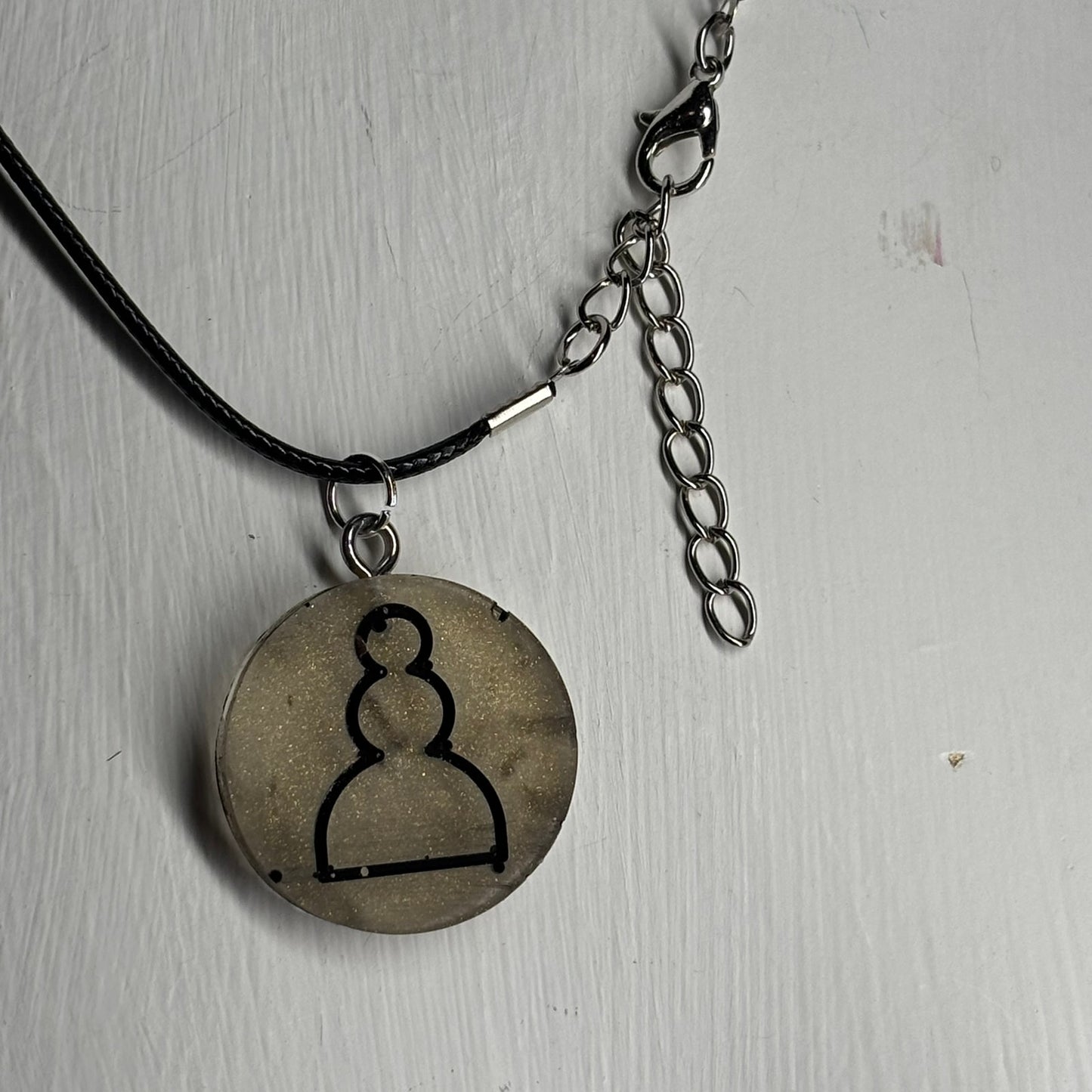 Vintage Pawn - Handmade Resin Chess Necklace