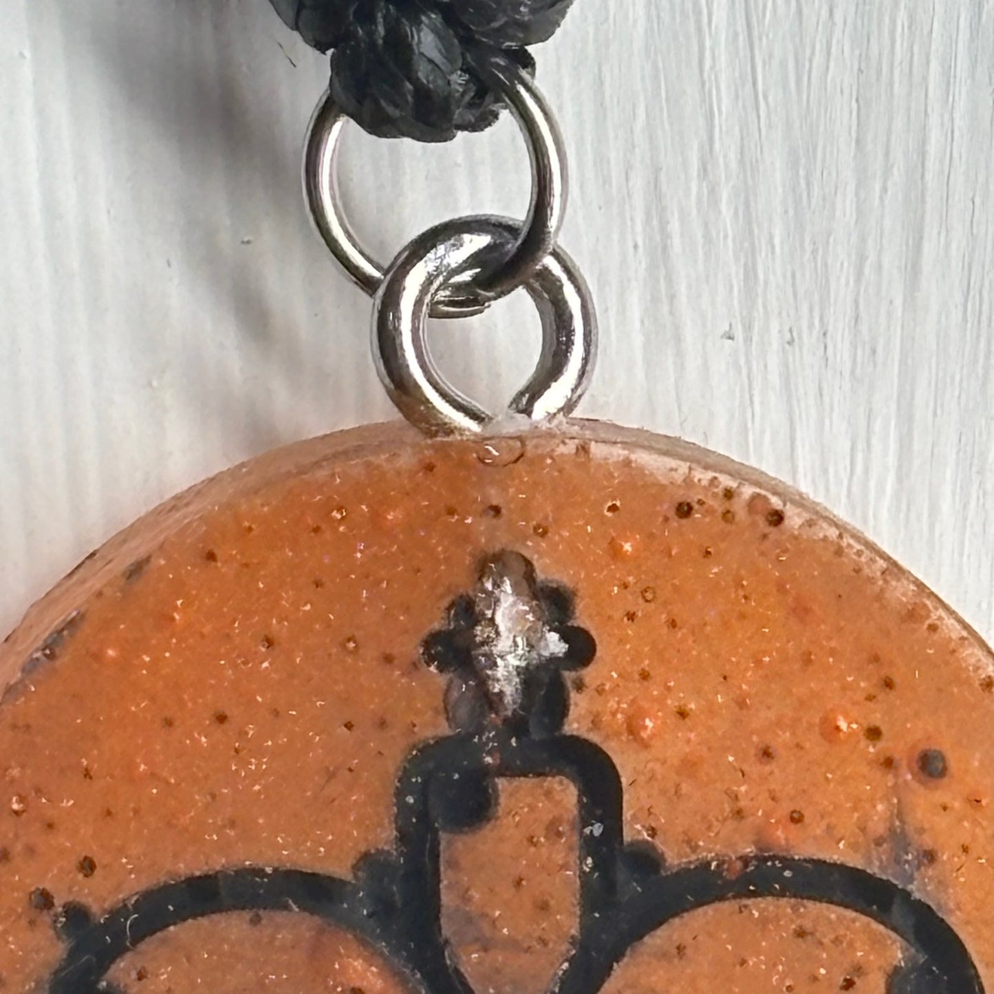 Spotted Orange King - Handmade Resin Chess Necklace
