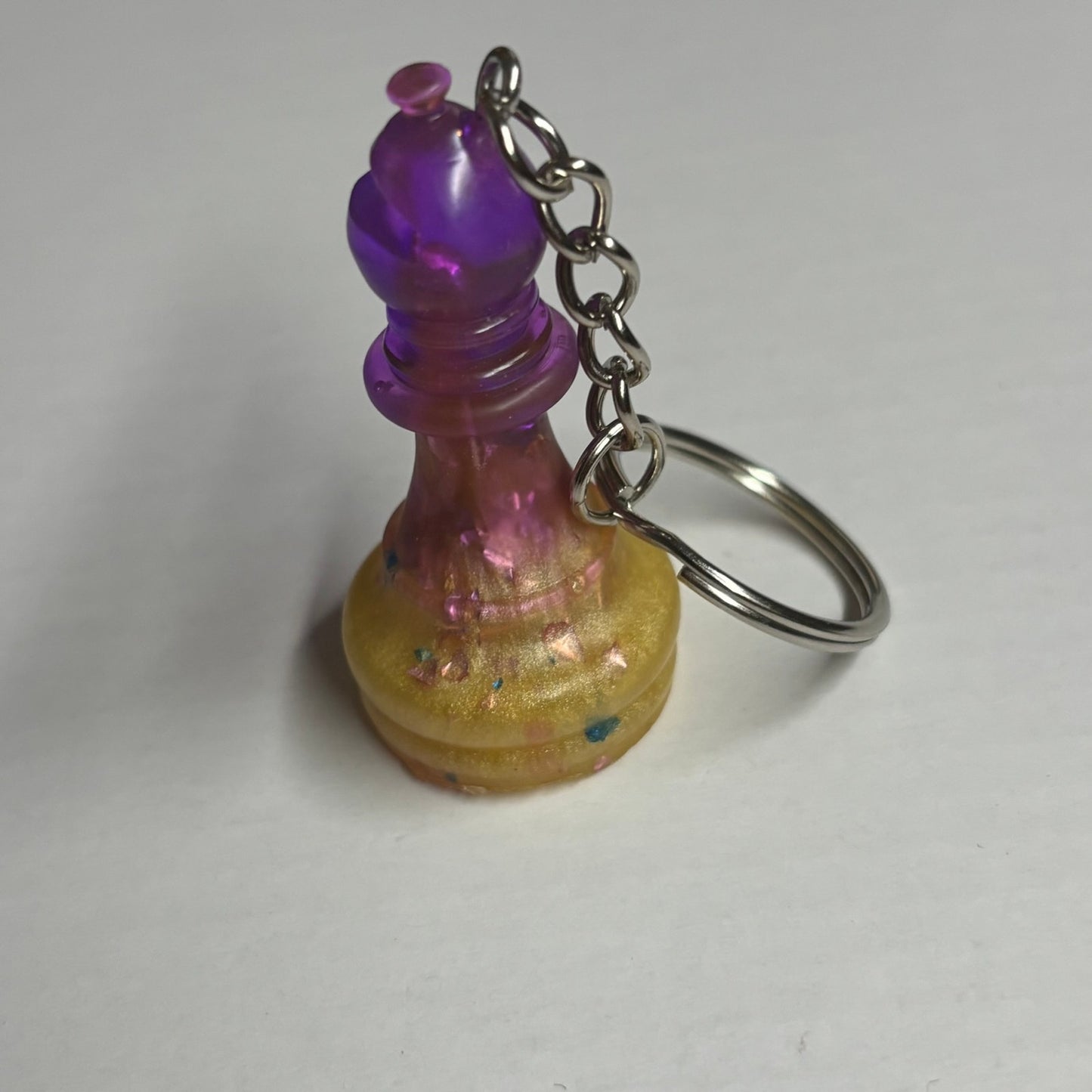 Royal Purple & Gold Bishop - Handmade Resin Keychain