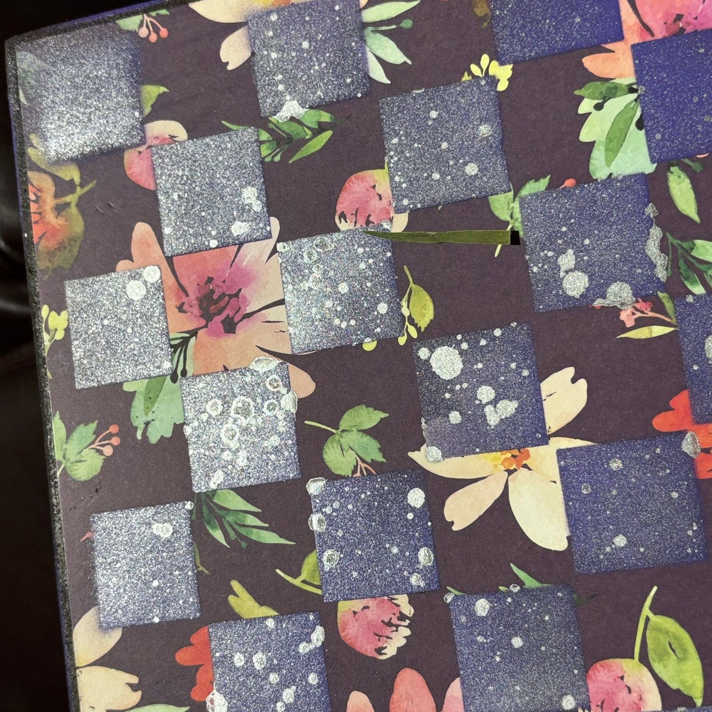 Purple Flush Flowers - Scrapbook Chess Board