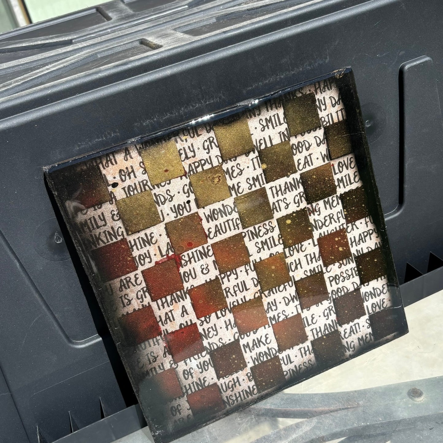 Positive Words - Resin Coated Chess Board