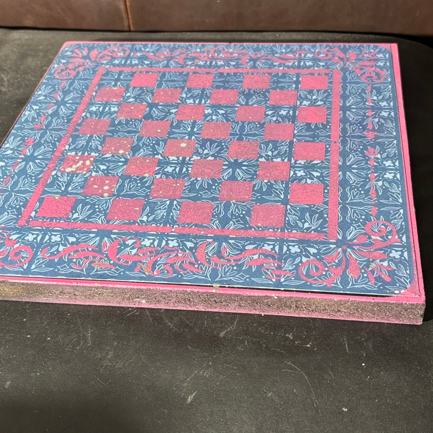 Light Pink & Blue - Scrapbook Chess Board