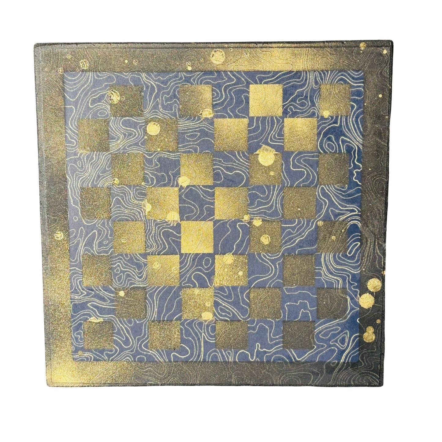 Vintage Gold Swirl - Scrapbook Chess Board