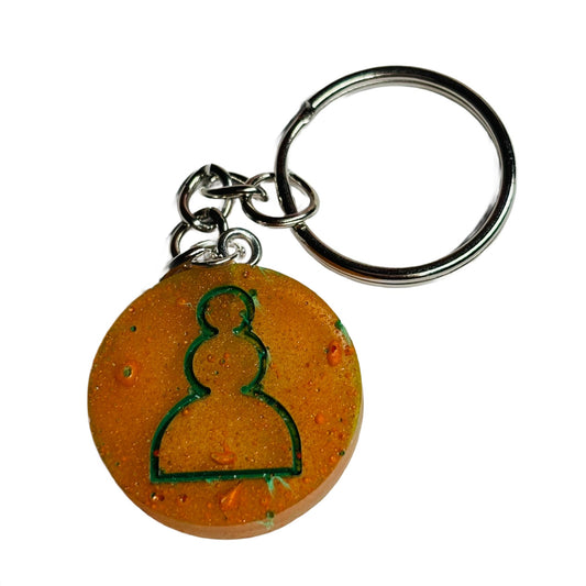 Miami Orange Pawn - Handmade Resin Keychain