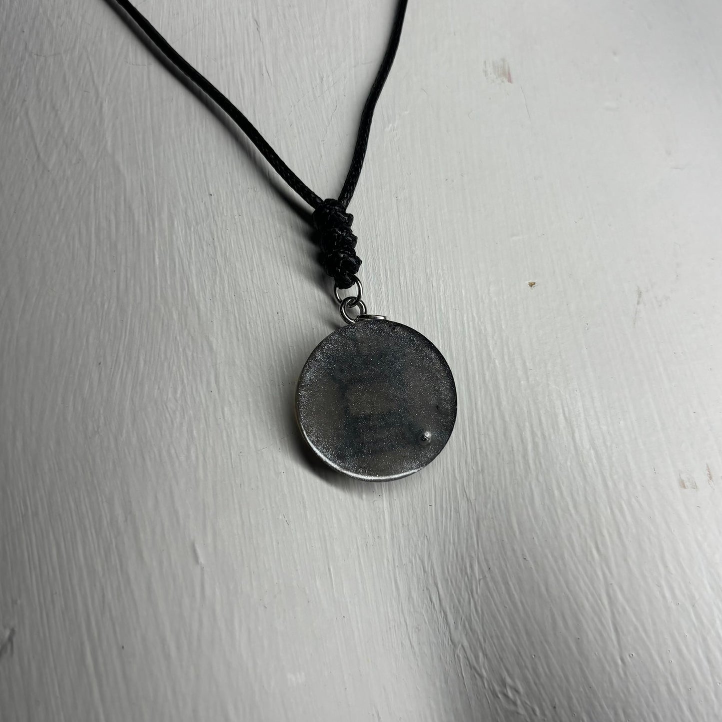 Gray Silver Rook - Handmade Resin Chess Necklace