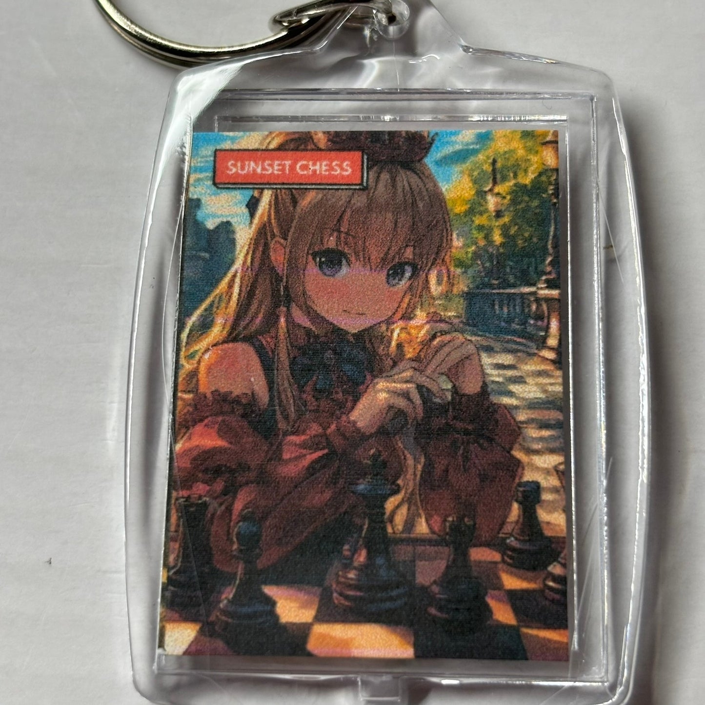 Anime Girl - Chess  Photo Keychain