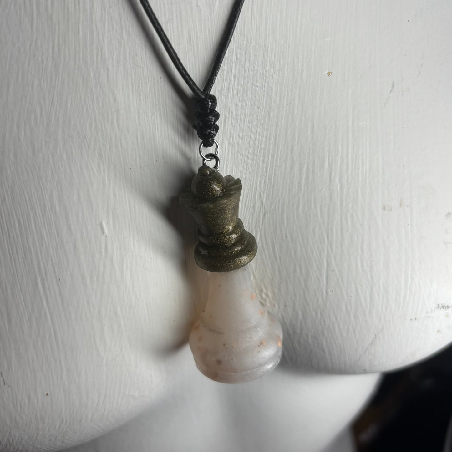 Crystal Green Queen - Handmade Resin Chess Necklace
