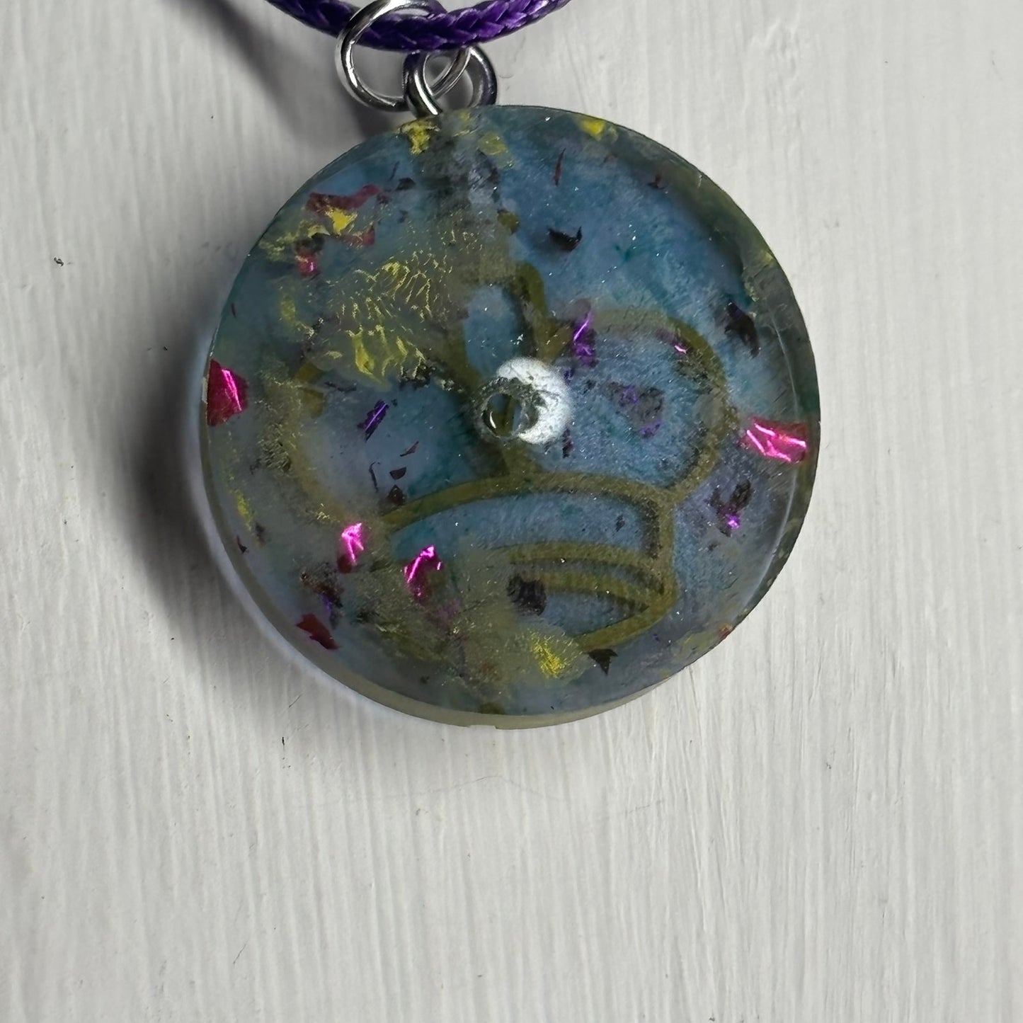 Transparent Blue King - Handmade Resin Chess Necklace