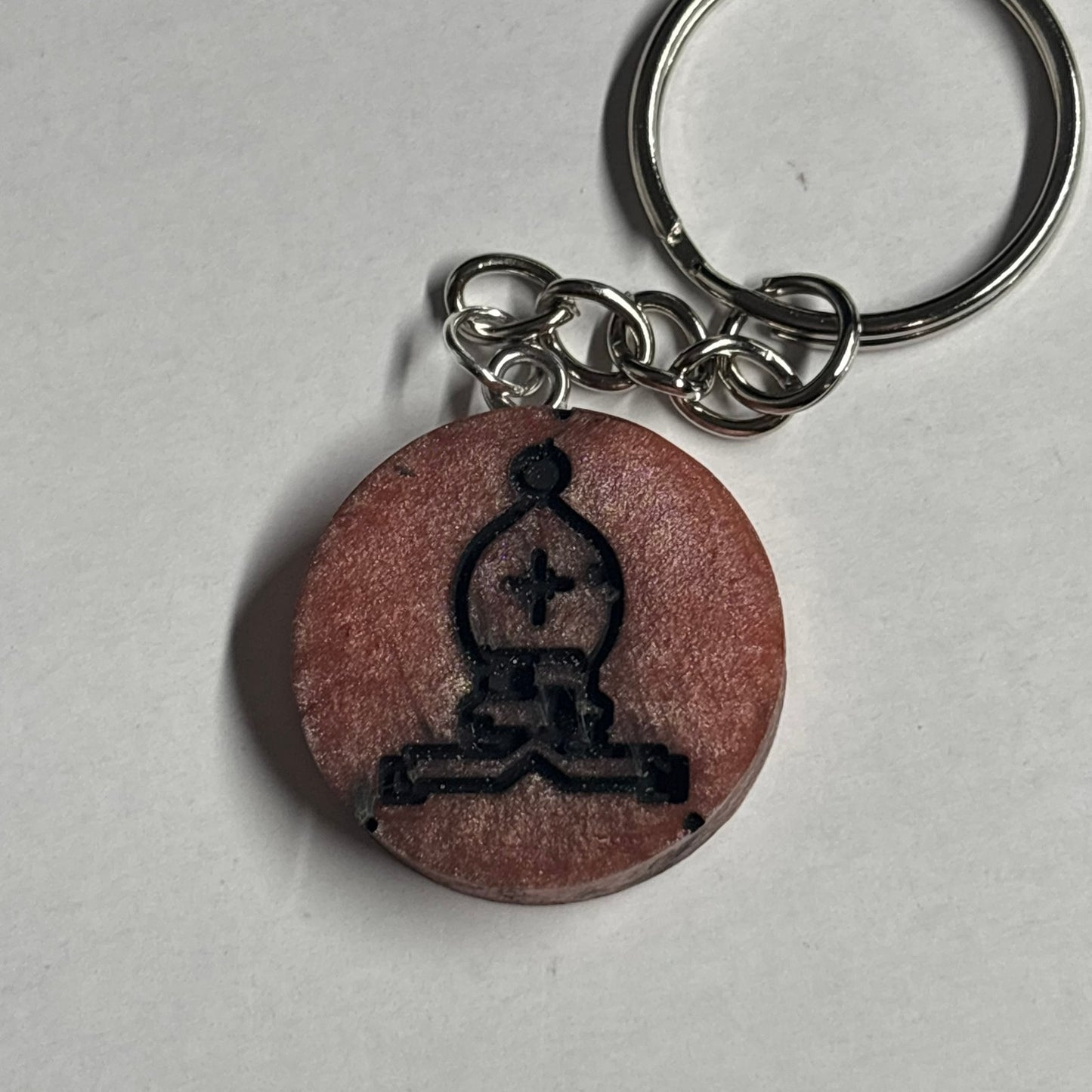 Peach Black Bishop - Handmade Resin Keychain