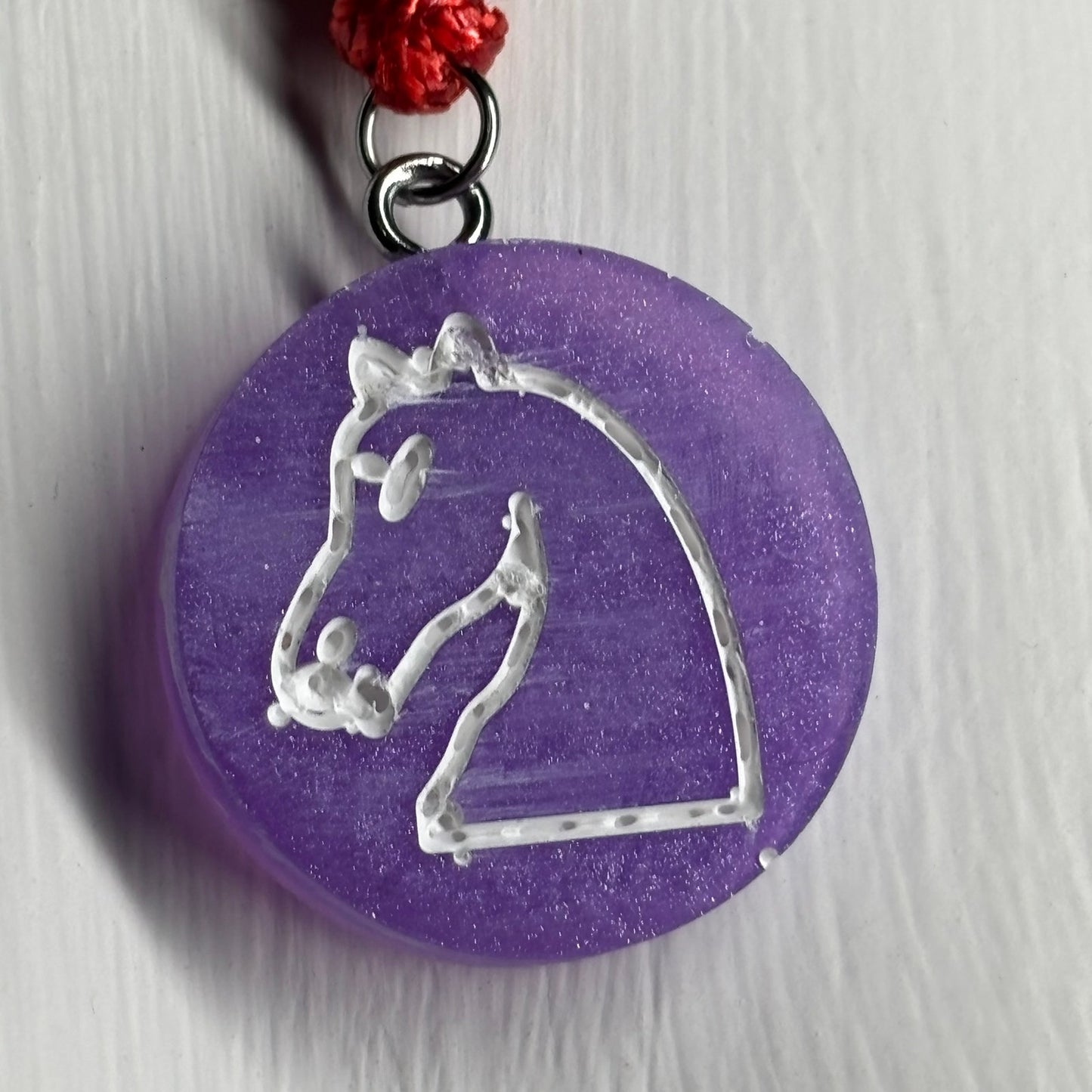 Purple Knight - Handmade Resin Chess Necklace