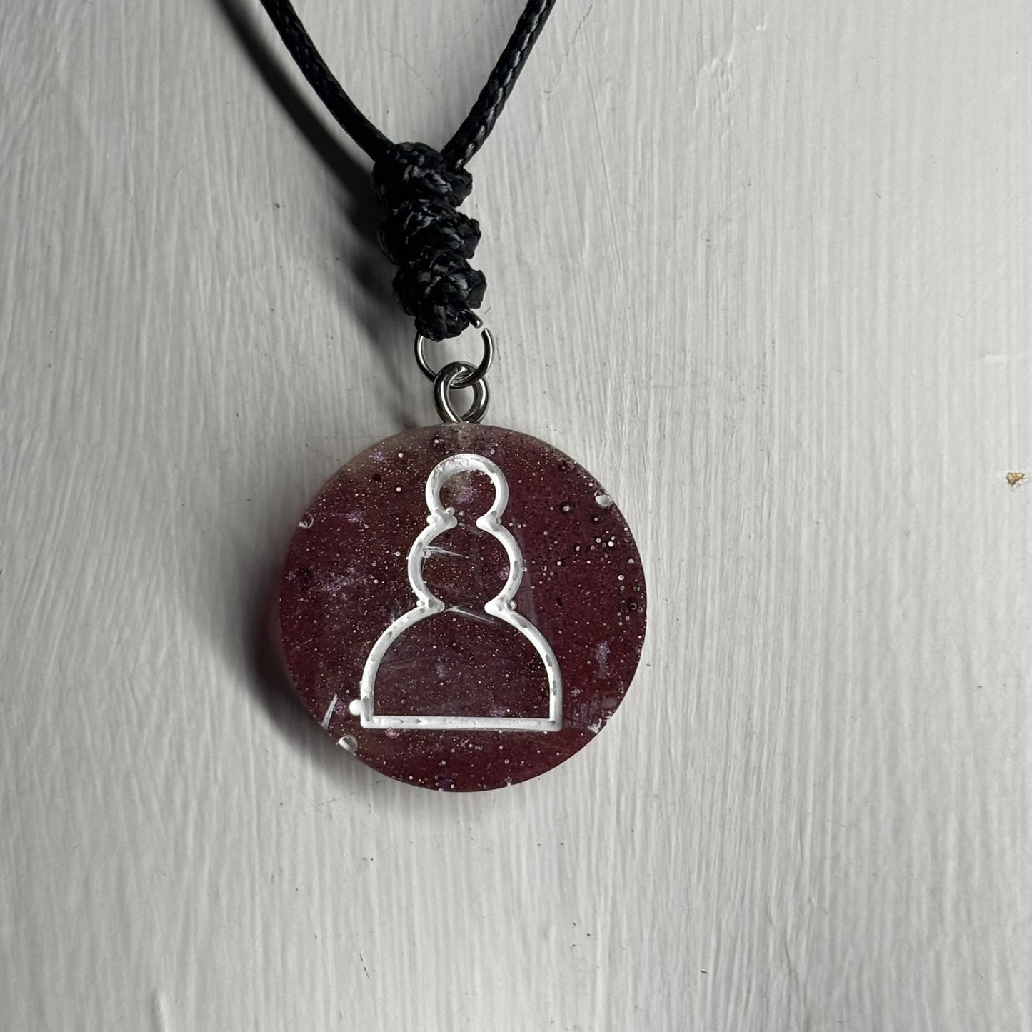 Vintage Pawn - Handmade Resin Chess Necklace