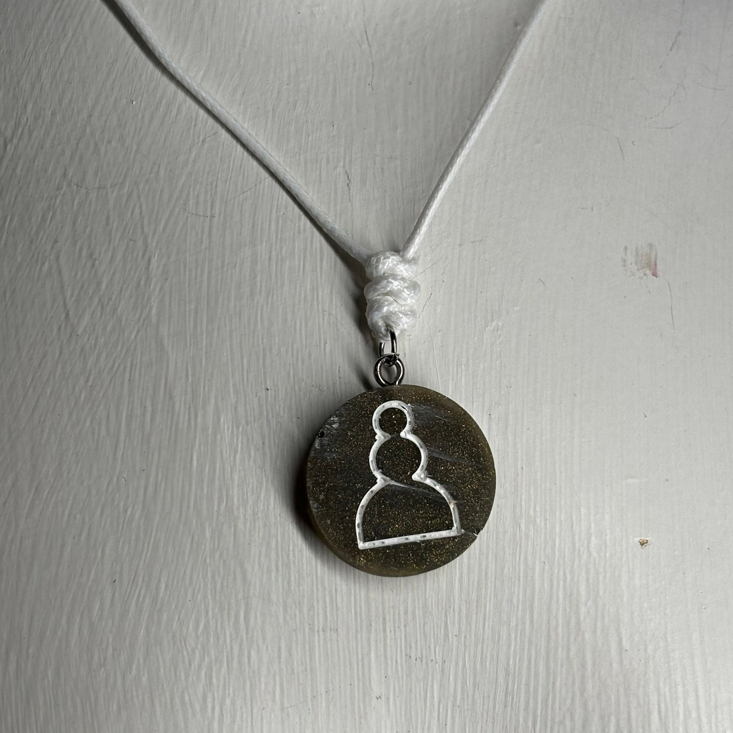 Vintage Green Pawn - Handmade Resin Chess Necklace