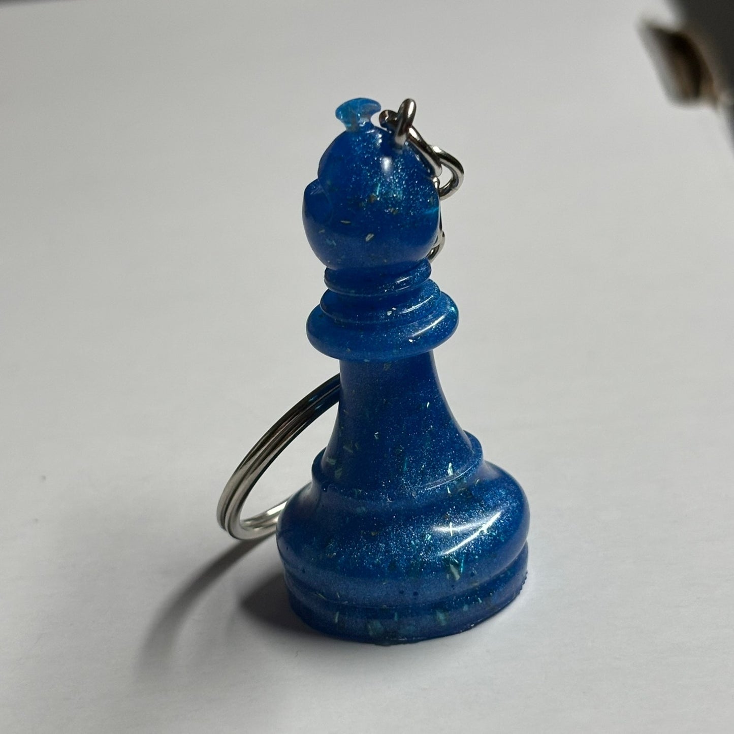 Blue Sparkle Bishop - Handmade Resin Keychain