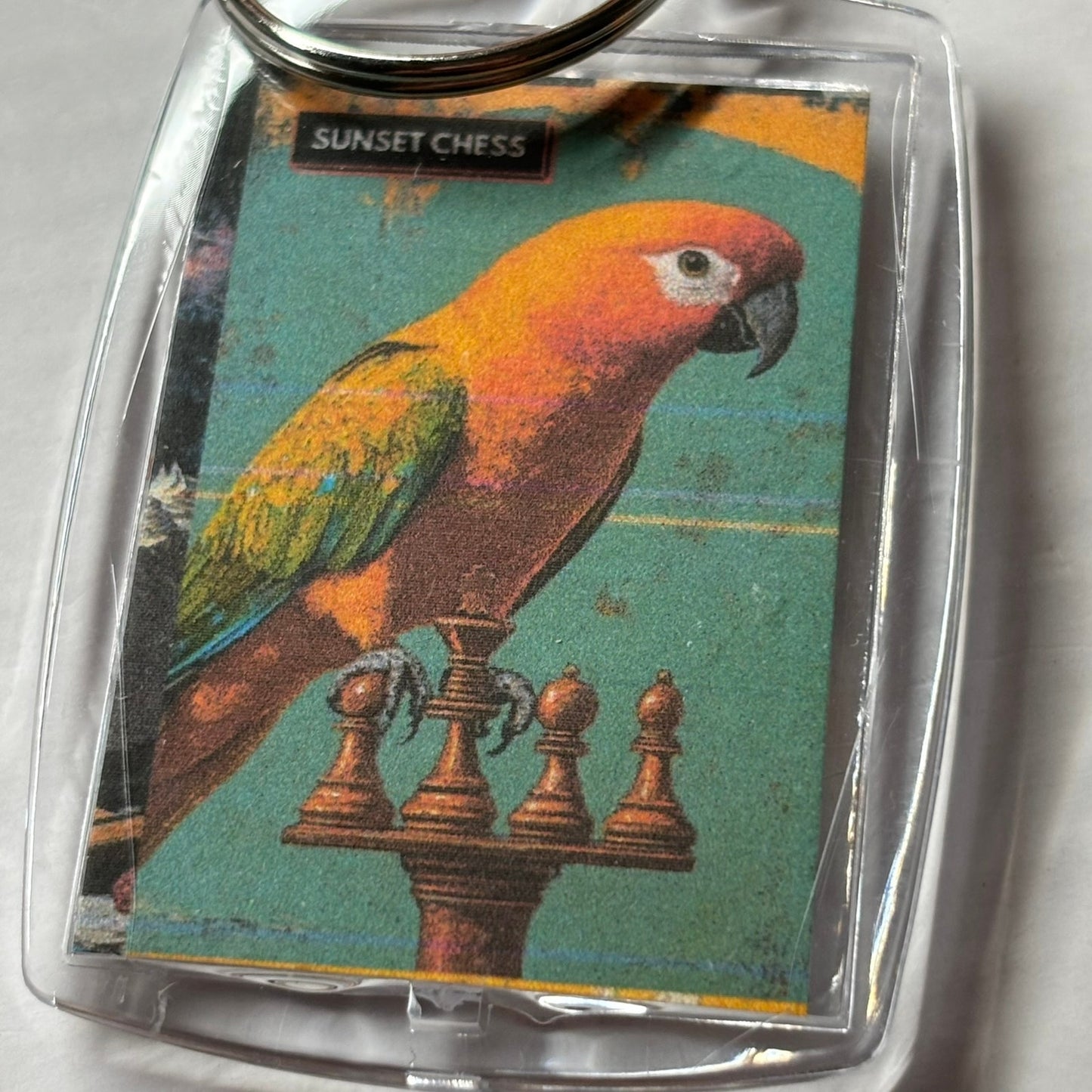 Parrots Game - Chess  Photo Keychain