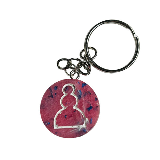 Speckled Pink Pawn - Handmade Resin Keychain