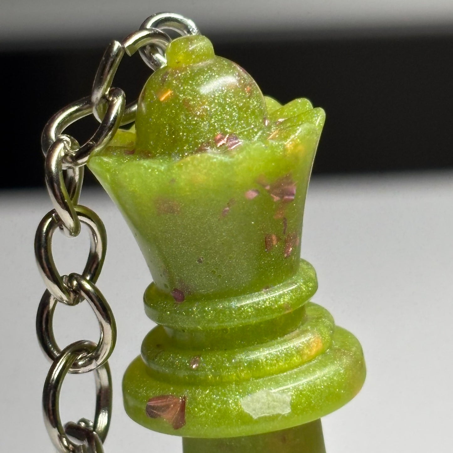 Green Sparkle Queen - Handmade Resin Keychain