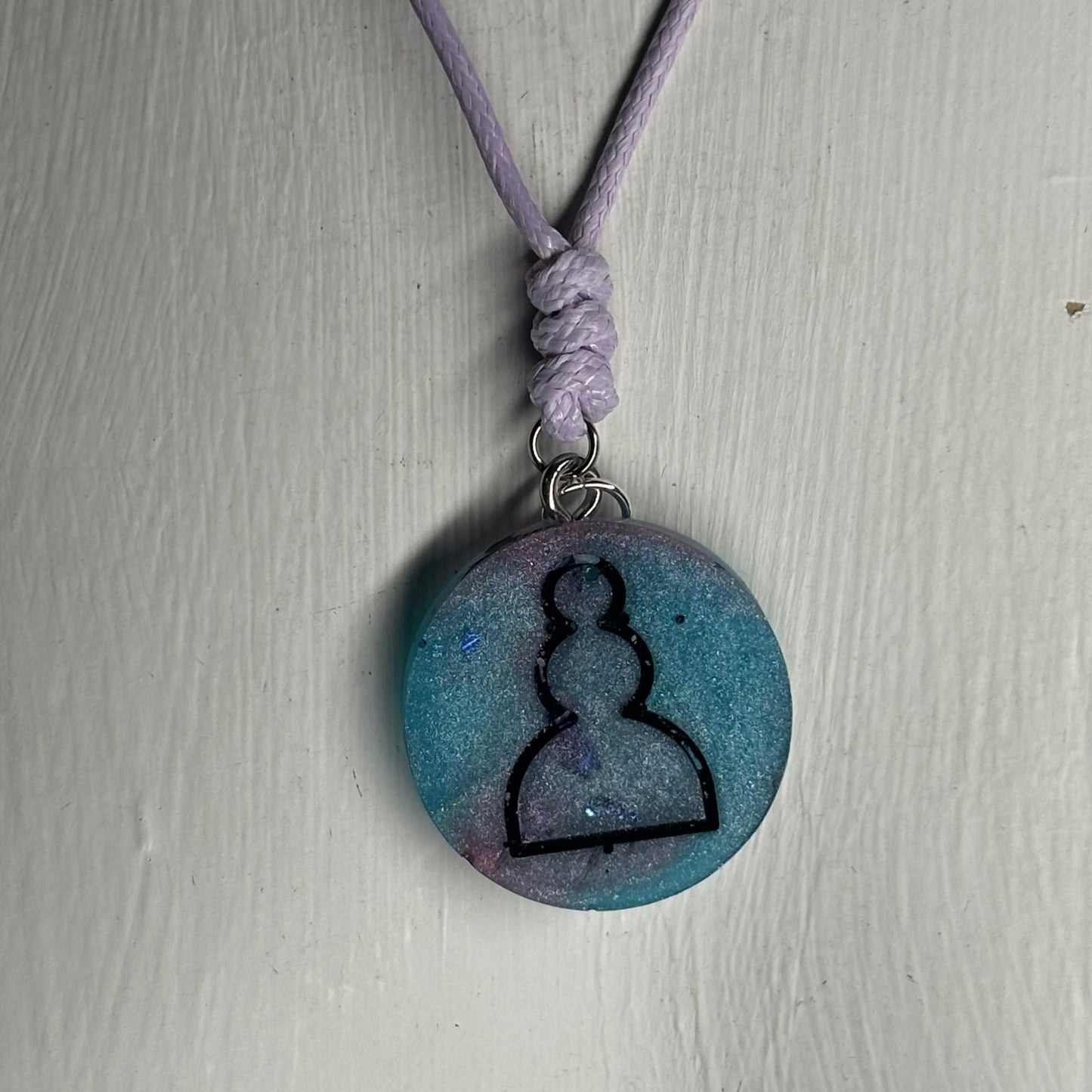 Blue Pawn - Handmade Resin Chess Necklace