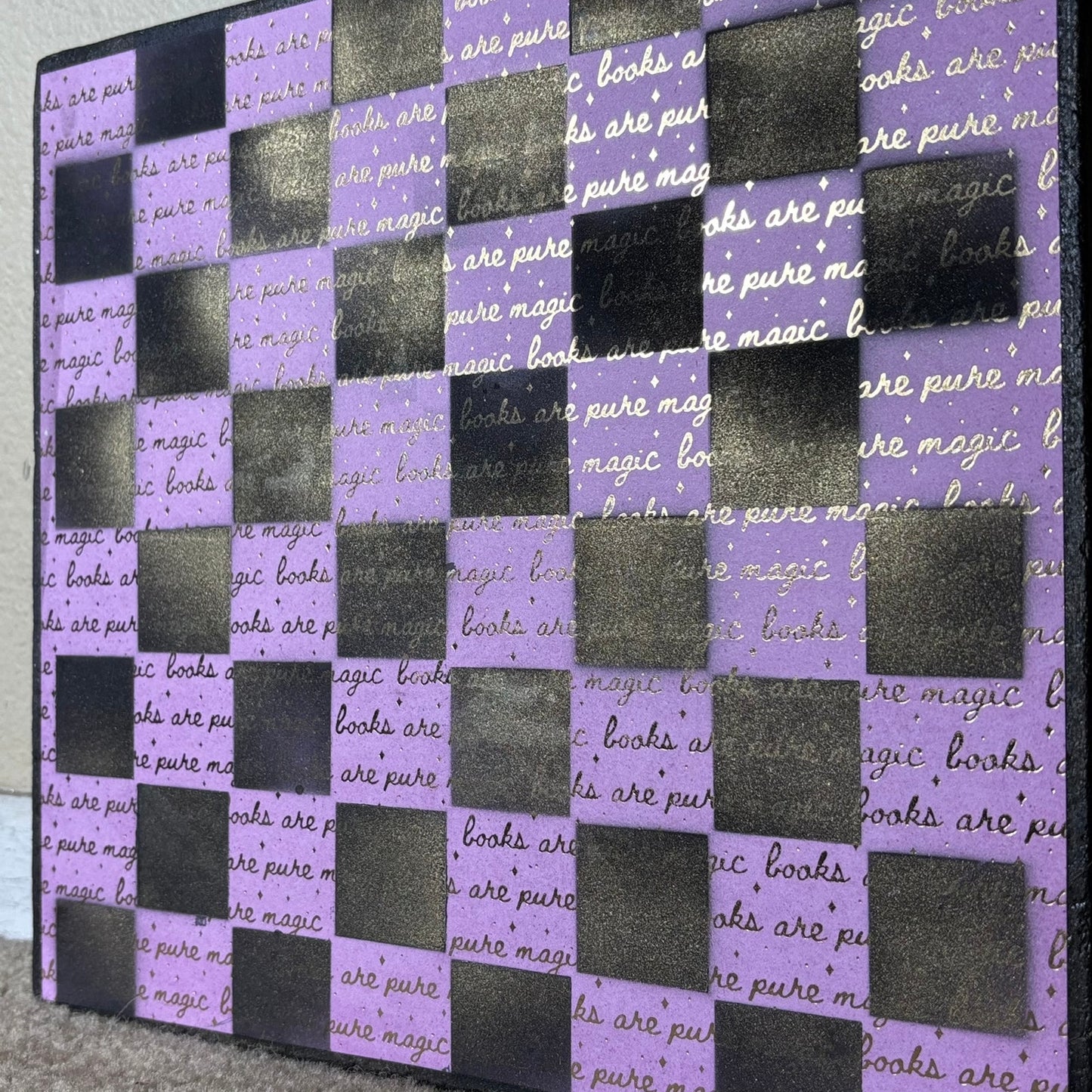 Purple Glimmer - Scrapbook Chess Board