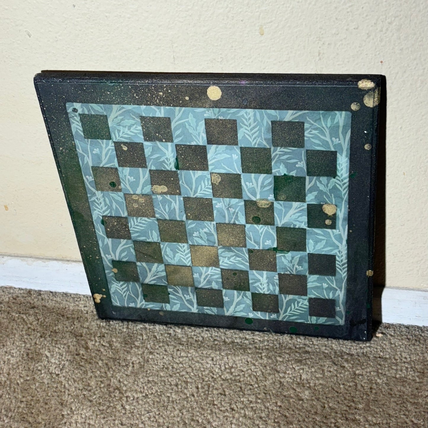 Golden Blue/Green - Scrapbook Chess Board