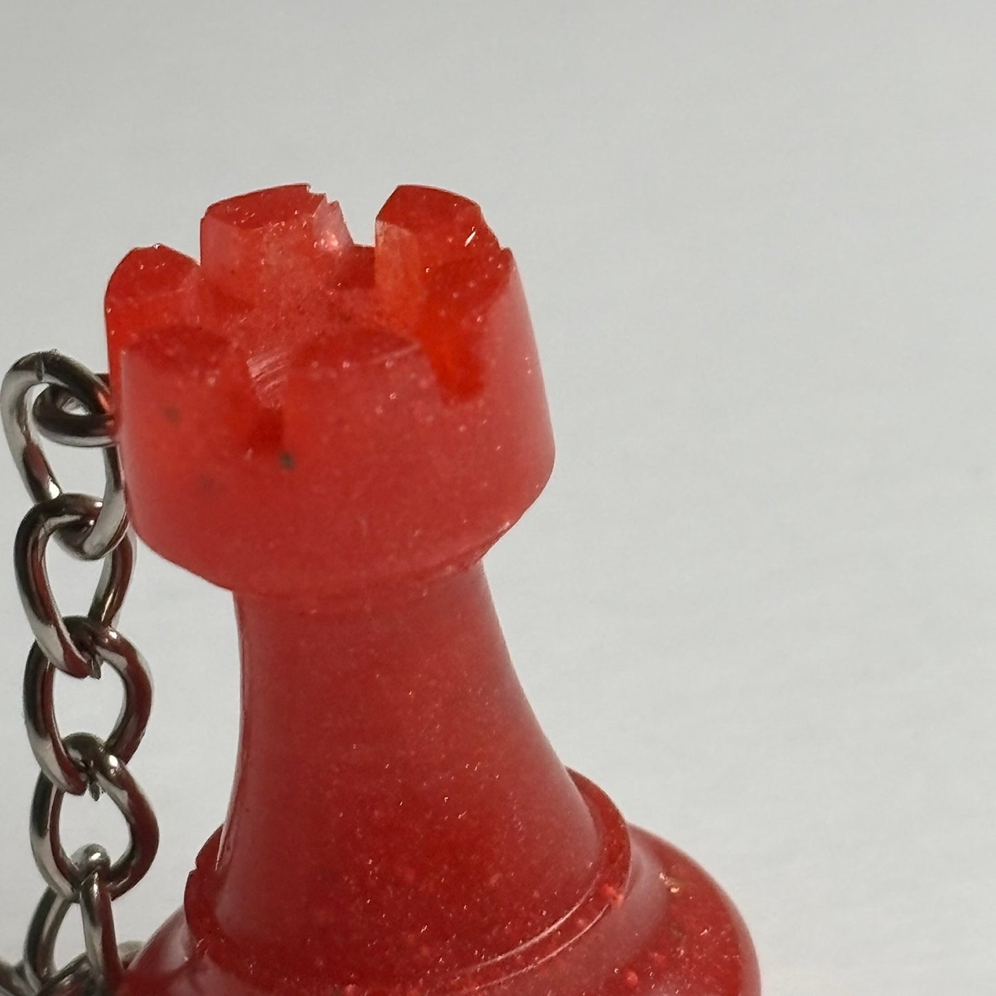 Cherry Red Rook - Handmade Resin Keychain