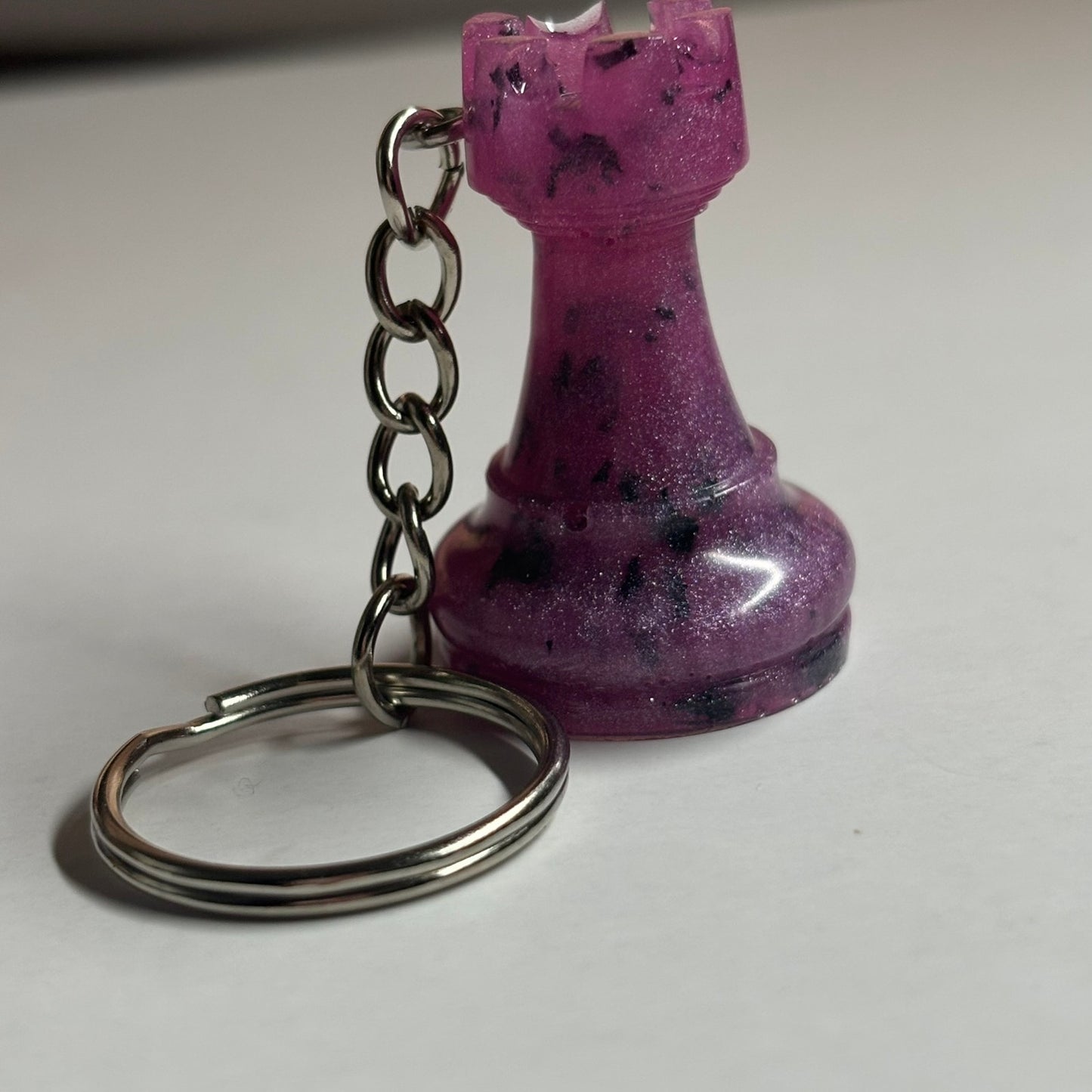 Purple/Pink Rook - Handmade Resin Keychain
