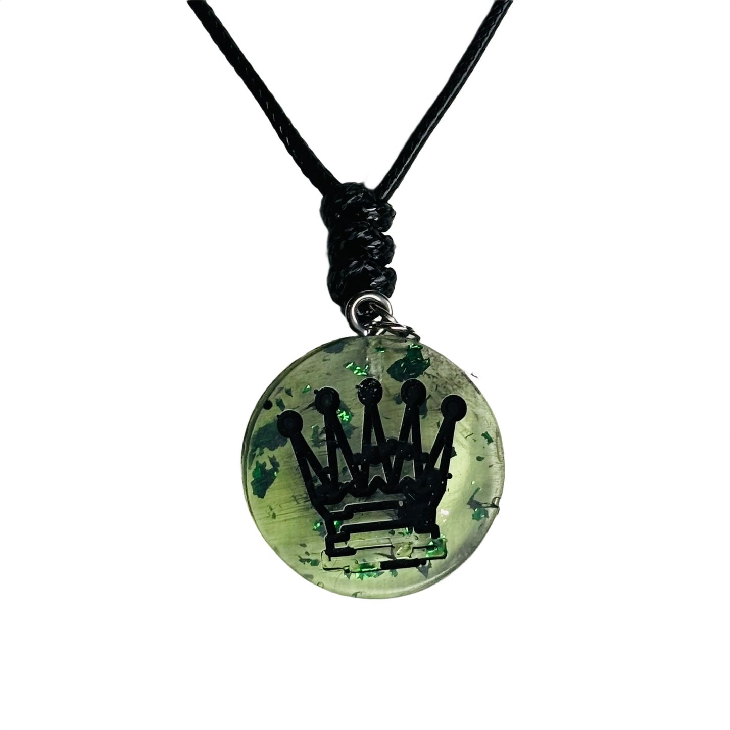 Fantastic Green Queen - Handmade Resin Chess Necklace