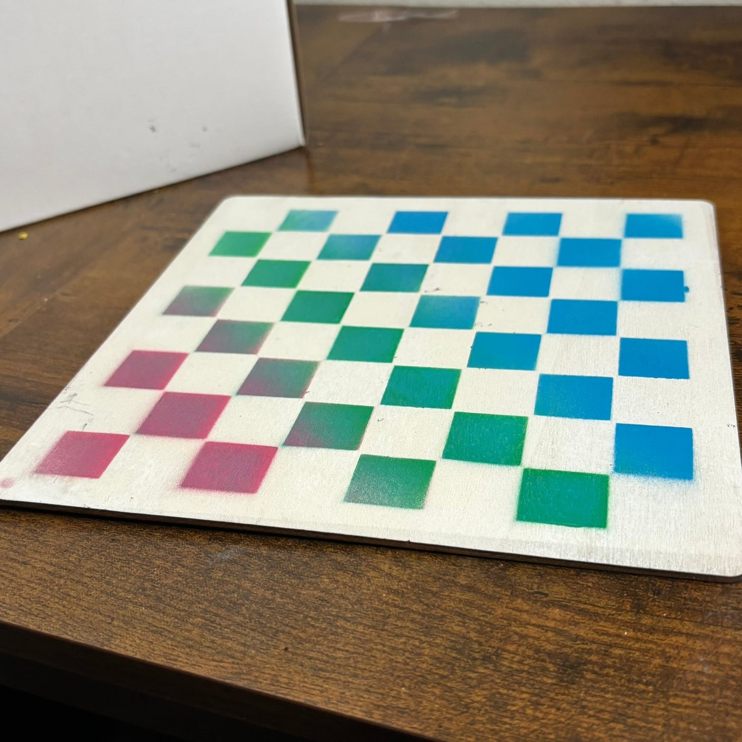 Rainbow - Painted Thin Wooden Chess Board