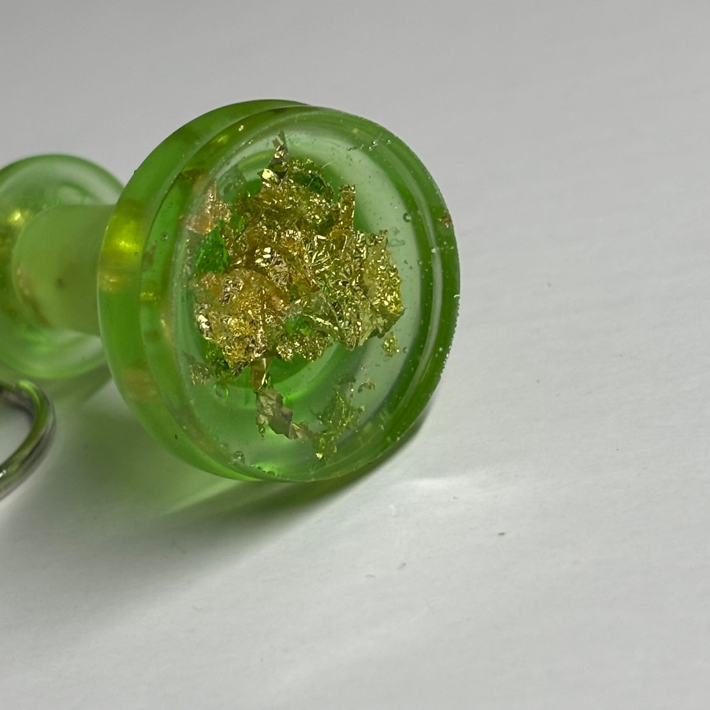 Cosmic Green King - Handmade Resin Keychain