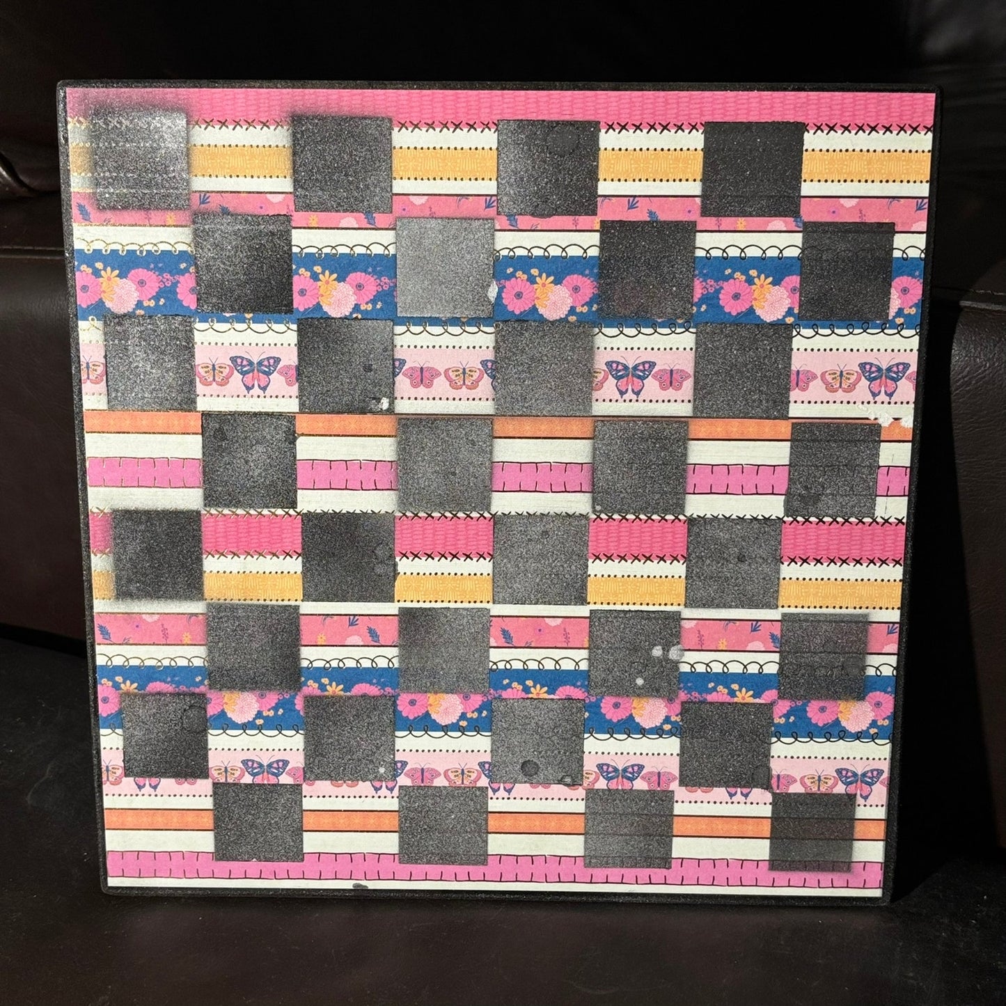 Lined Pink Buttery - Scrapbook Chess Board