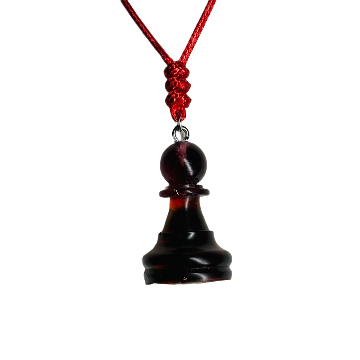Translucent Red Pawn - Handmade Resin Chess Necklace