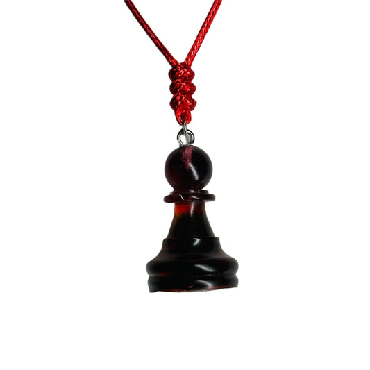 Translucent Red Pawn - Handmade Resin Chess Necklace