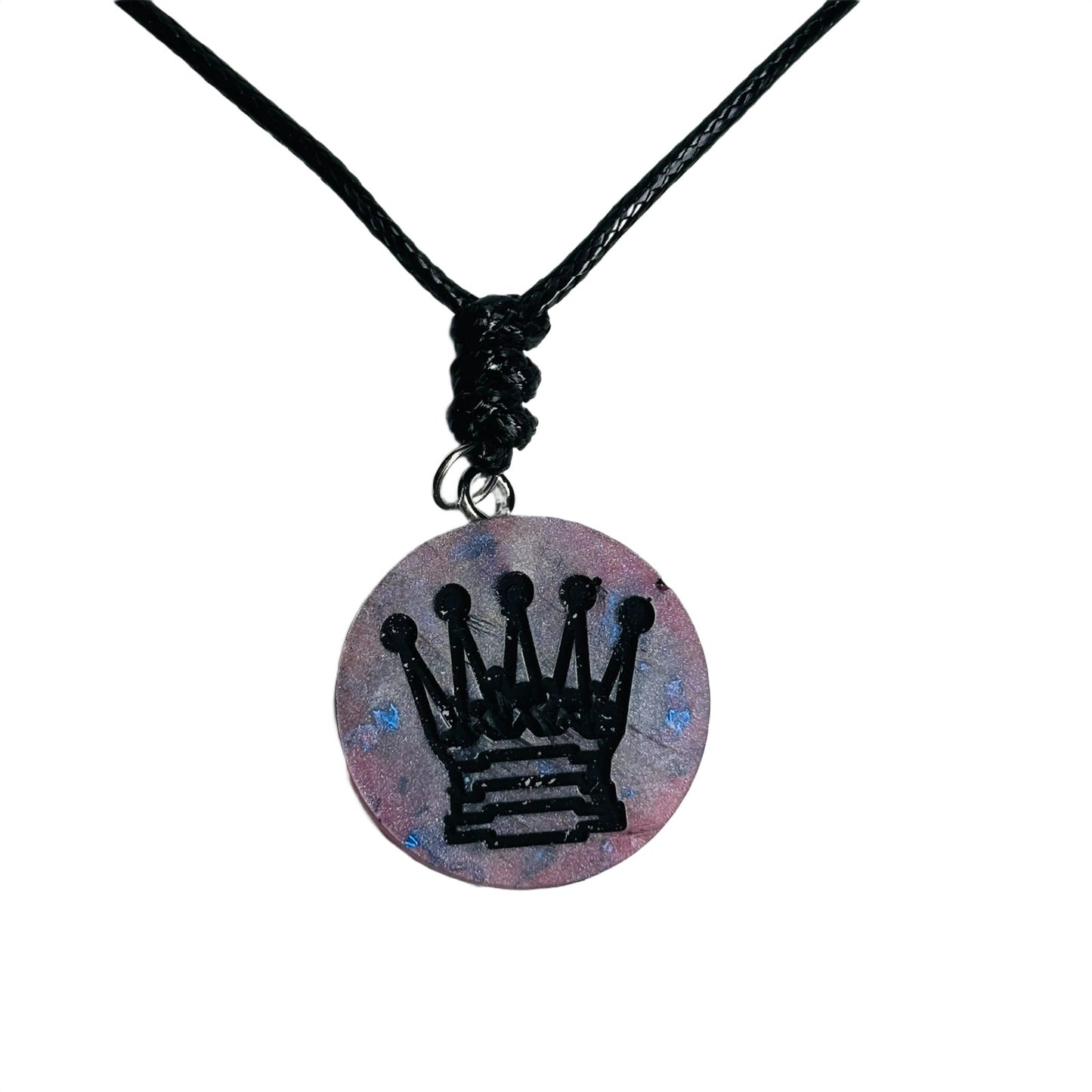 Dark Purple Queen - Handmade Resin Chess Necklace