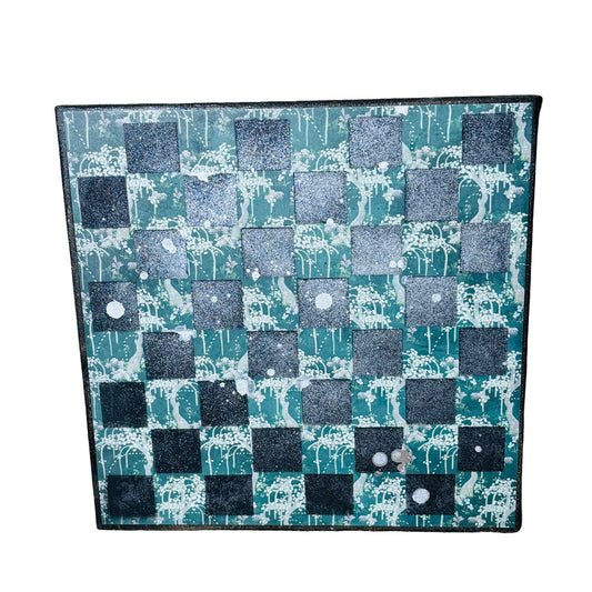 Chrome Green - Scrapbook Chess Board