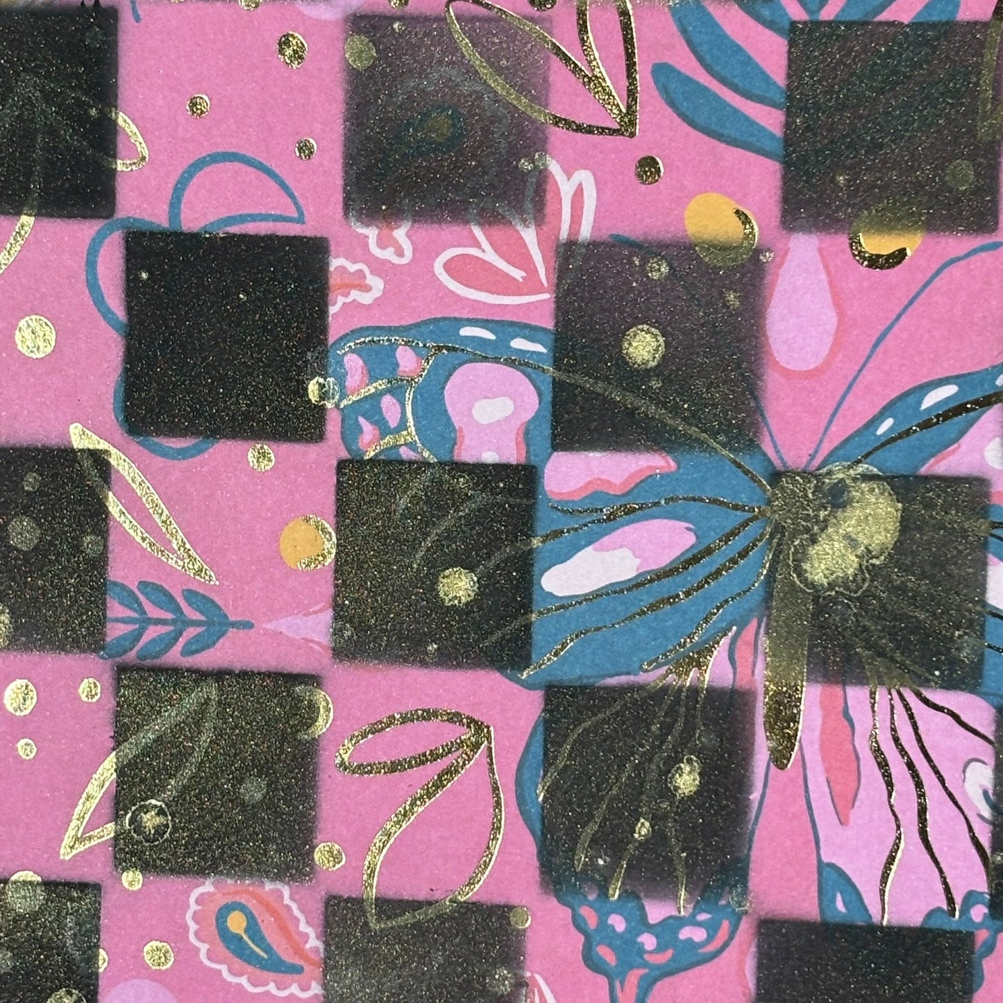 Pink Butterfly - Scrapbook Chess Board