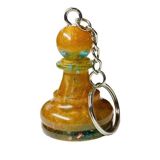 Ocean Beach Colored Pawn - Handmade Resin Keychain - Large Edition
