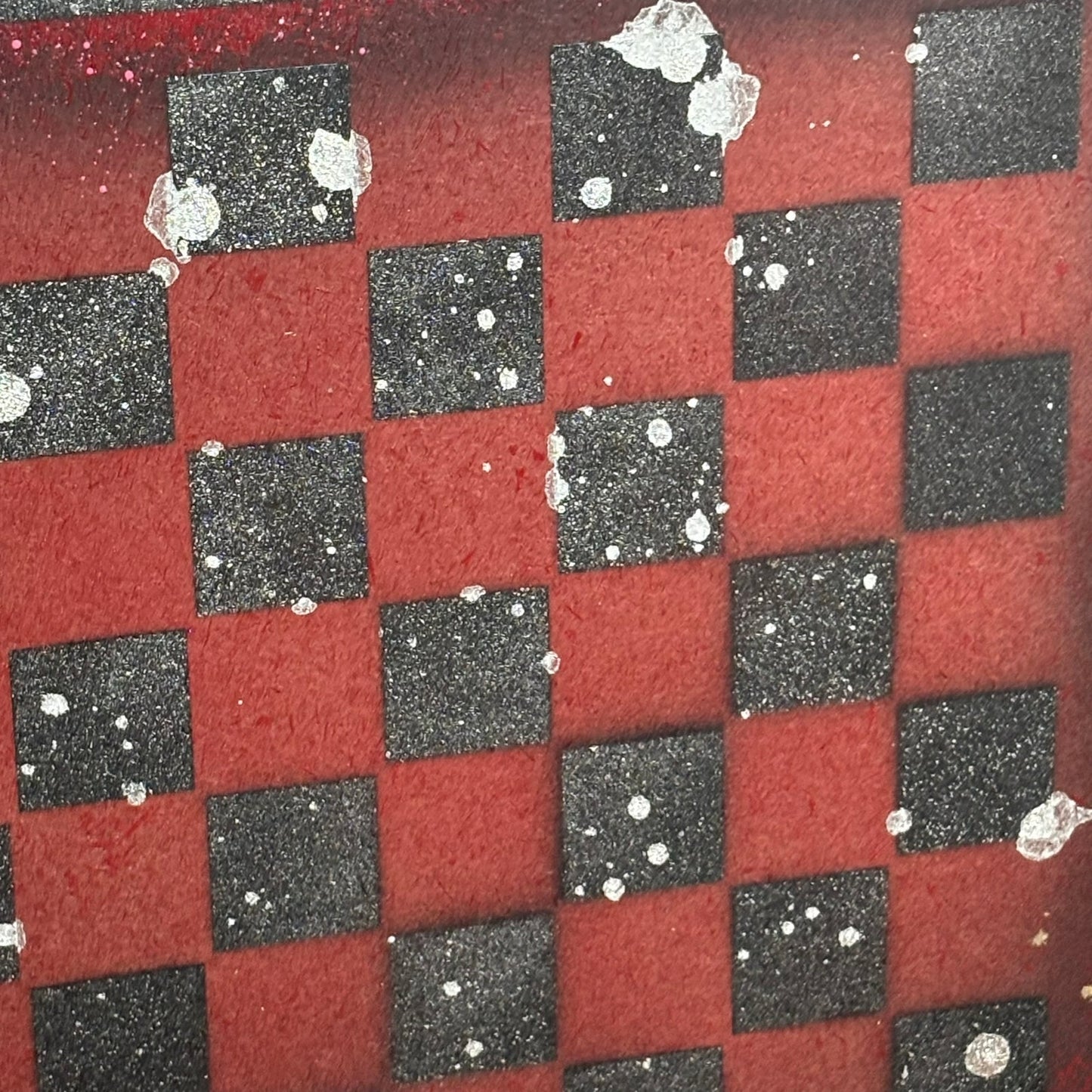 Chrome Red & Black - Painted Chess Board