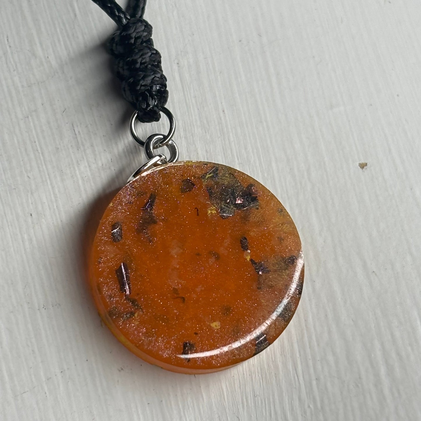 Orange Queen - Handmade Resin Chess Necklace