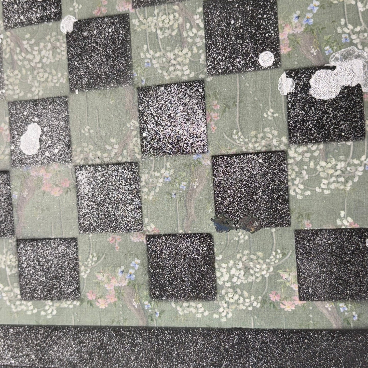 Vintage Green - Scrapbook Chess Board