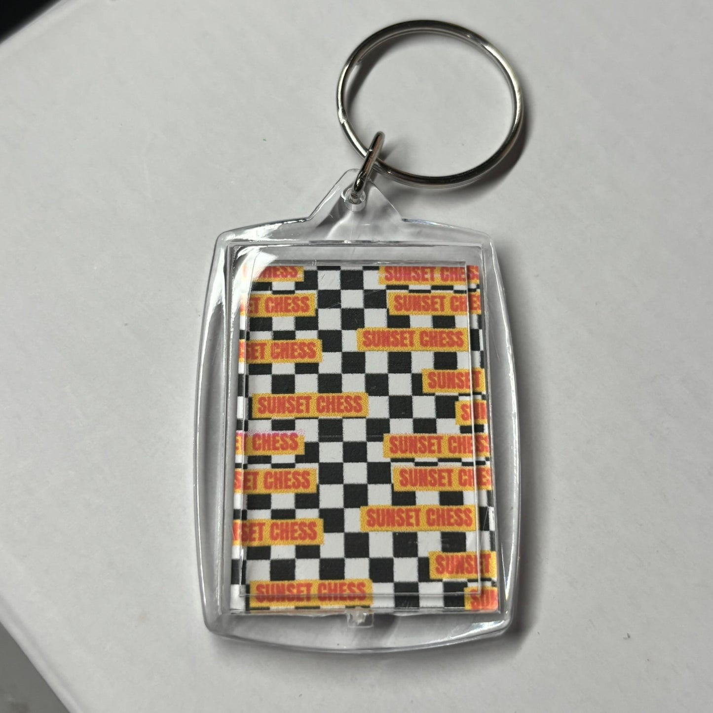Man & His Snake - Chess  Photo Keychain