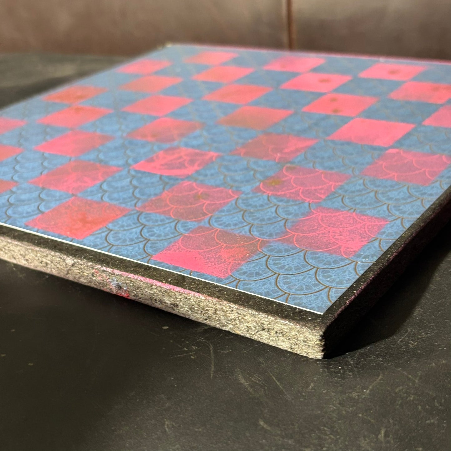 Golden Pink & Blue - Scrapbook Chess Board