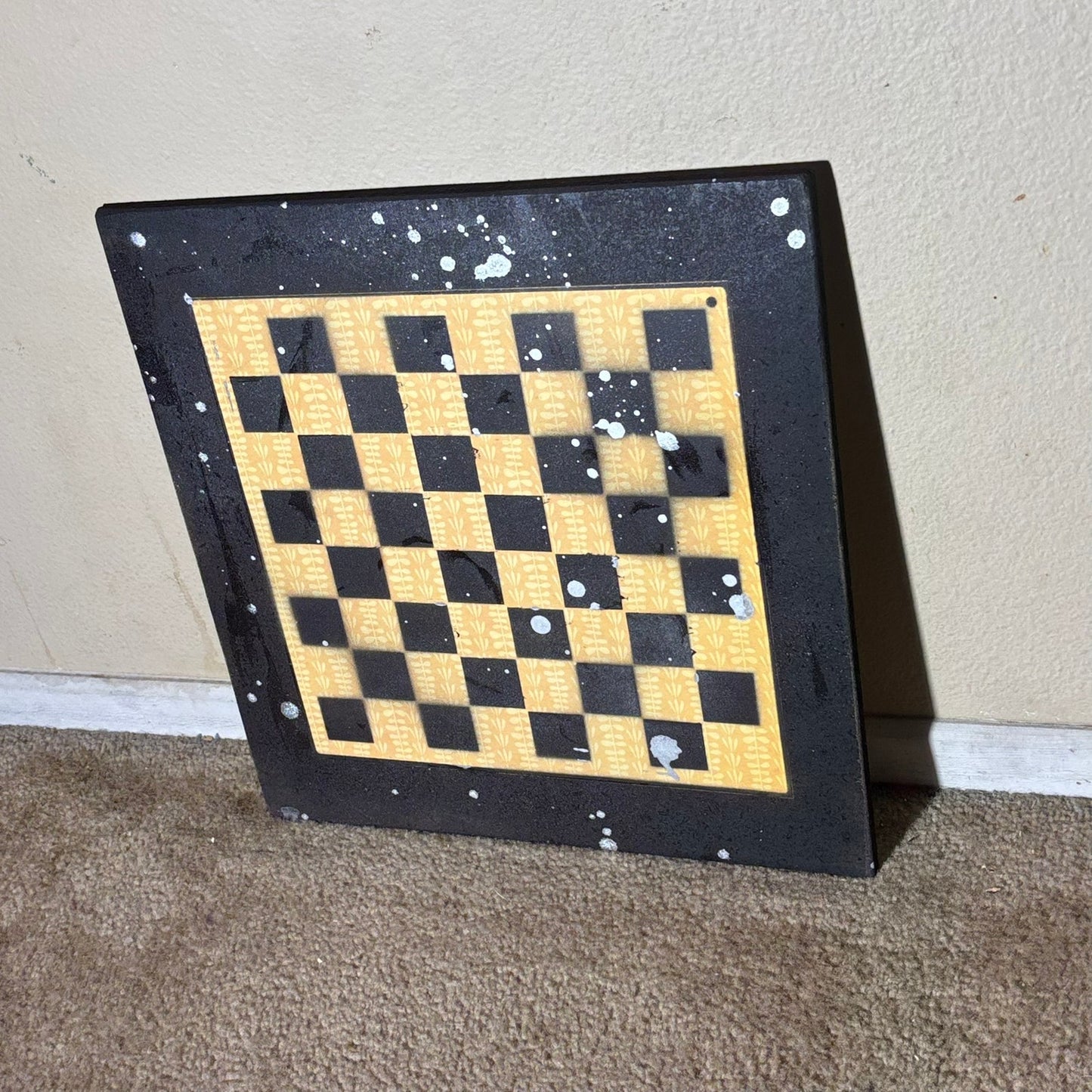 Yellow Royal Pattern - Large Scrapbook Chess Board