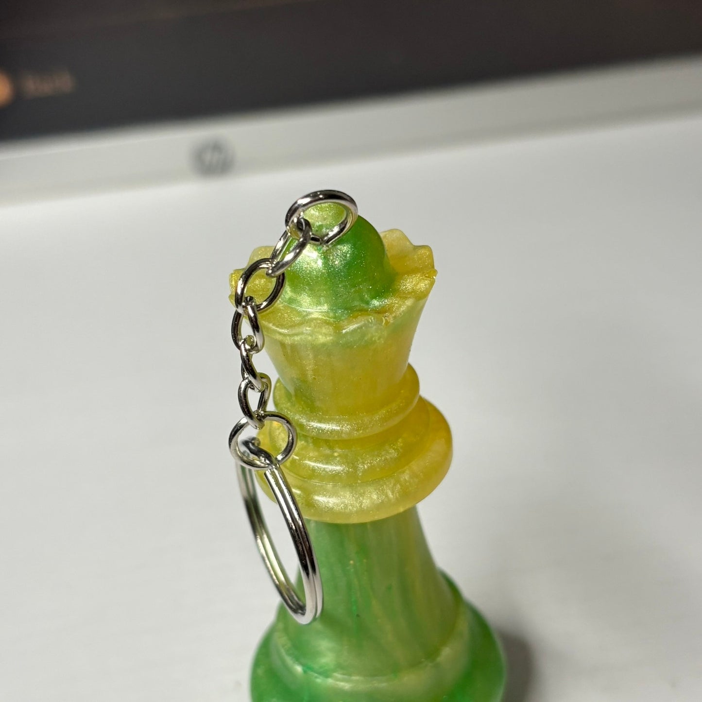 Lemon Green Queen - Handmade Resin Keychain - Large Edition