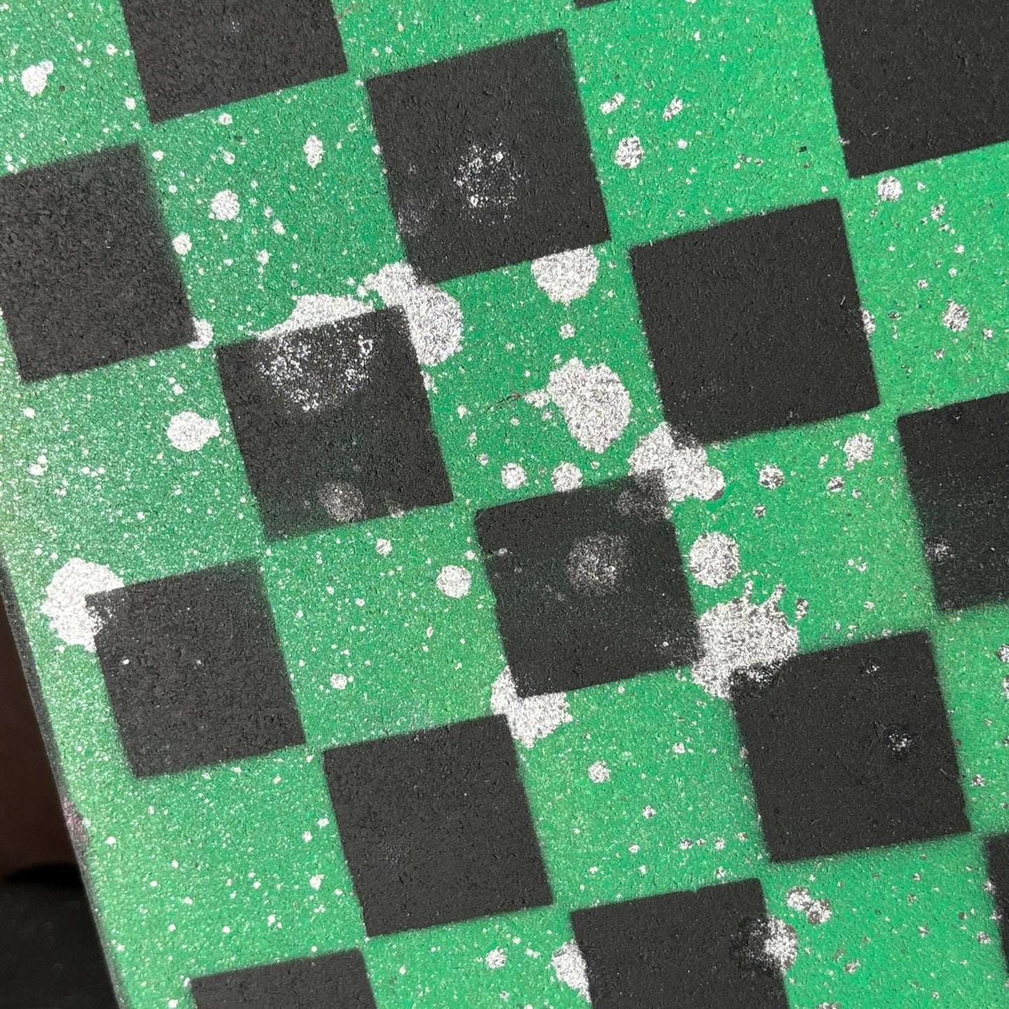Supreme Green Splatter - Painted Chess Board