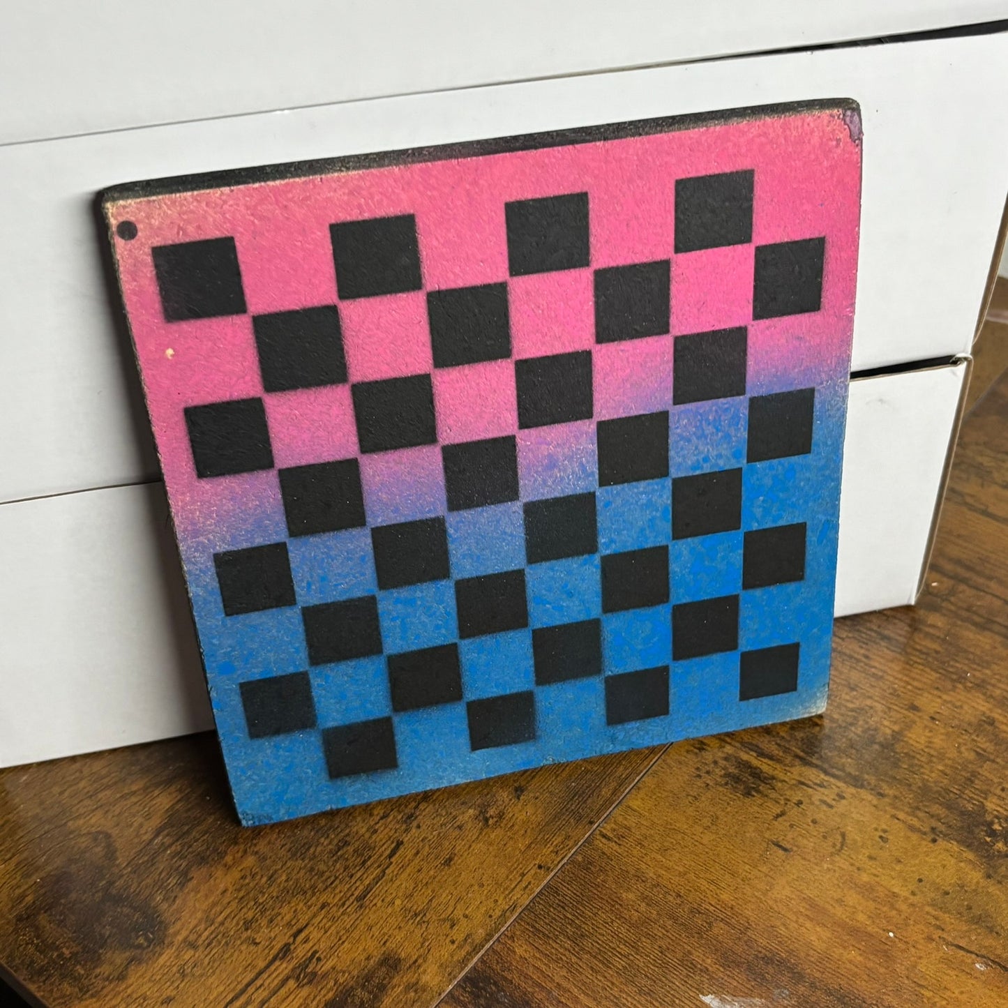 Pink & Blue - Painted Double Sided Chess Board